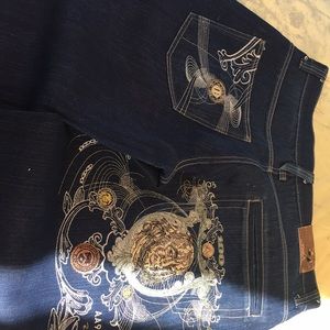 Raw blue jeans like new